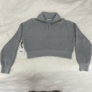 Aritzia tan quarter zip pullover